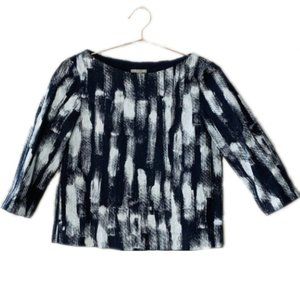 COS Dark Denim Paint Stroke Top Sz 4 Boatneck
